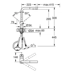 Bateria GROHE Vento 30437000 Chrom