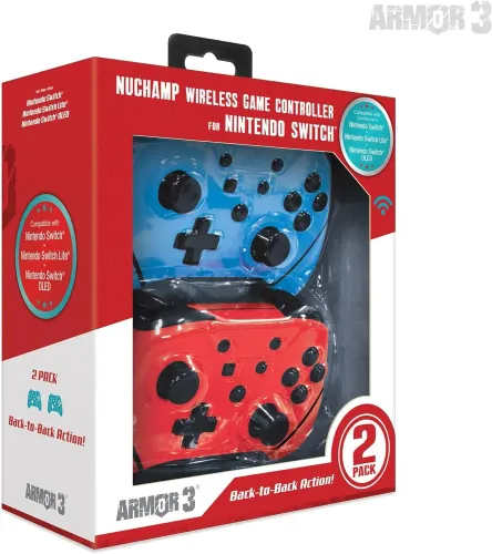 Pad Armor3 NuChamp Wireless Game Controller 2 Pack do Nintendo Switch Bezprzewodowy Niebieski / Czerwony 2szt.