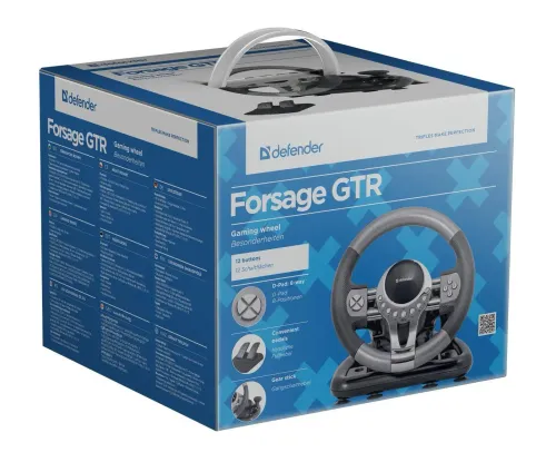 Defender Forsage GTR руль с педалями для PC