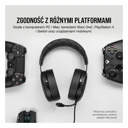 Słuchawki przewodowe z mikrofonem Corsair HS50 Pro Stereo Carbon CA-9011215-EU Nauszne Czarny