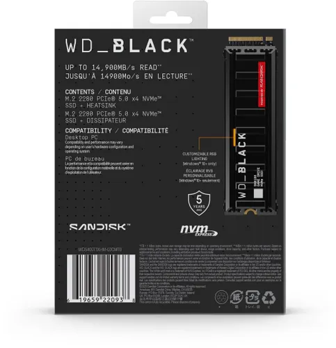 Dysk SANDISK WD Black SN8100 4TB SSD (z radiatorem)