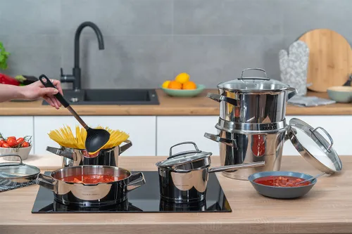 Zestaw garnków GÖTZE & JENSEN Denver CS700 Inox (10 elementów)