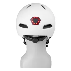 Kask rowerowy VAYOX Street VA0423WMM Biały Miejski z lampką (rozmiar M)