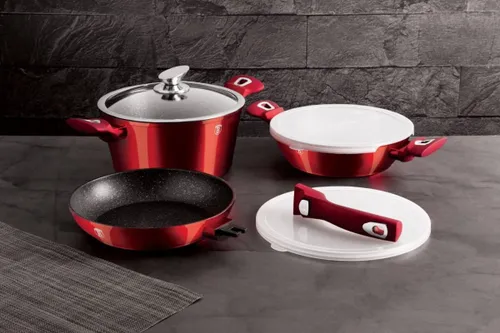 Zestaw garnków BERLINGER HAUS Metallic Line Burgundy Edition BH-7050 (6 elementów)