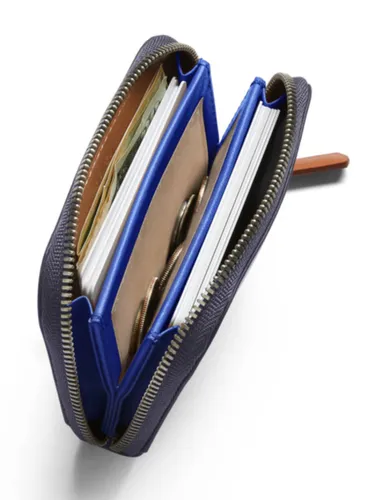 Кожаный кошелек унисекс Bellroy Folio Mini - угольный / кобальтовый