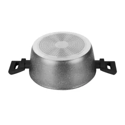 Garnek na indukcję z powłoką marmurową i pokrywką Konighoffer Grigio 3,9 l