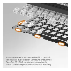 Klawiatura magnetyczna Ajazz AK980 MAX Biało-Niebieski