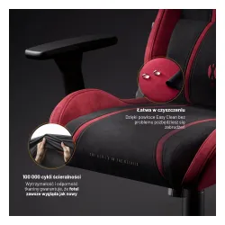 Fotel Diablo Chairs X-One 2.0 Normal Bloody Mery Gamingowy do 140kg Tkanina Czarno-Czerwony