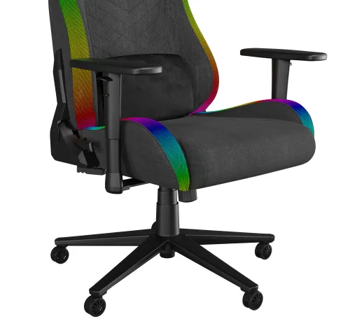 Fotel Genesis Trit 660 RGB Gamingowy do 150kg Tkanina Szary