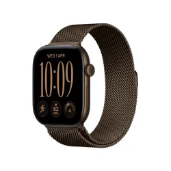 Apple Watch Series 12 GPS Koperta 42 mm z aluminium w kolorze ciemnego brązu Bransoleta mediolańska ciemny brąz