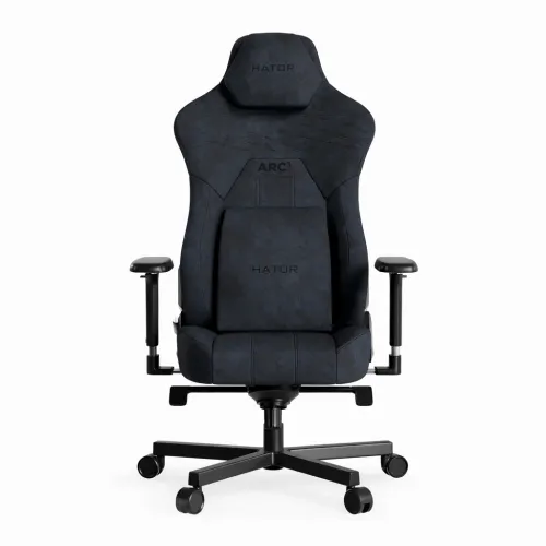 Fotel Hator Arc 3 Velour XL Gamingowy do 180kg Tkanina Czarny