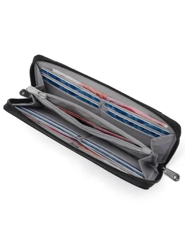 Portfel antykradzieżowy Pacsafe RFIDsafe Continental Wallet - jet black
