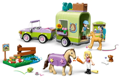LEGO 42695 Friends Przyczepa z koniem i źrebaczkiem