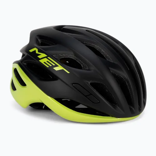 Kask rowerowy MET Estro Mips black/lime yellow metallic matt glossy