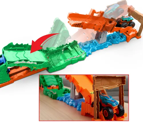 Tor Hot Wheels Monster Trucks Rajdowe wyzwanie Paszcza Krokodyla JJN45