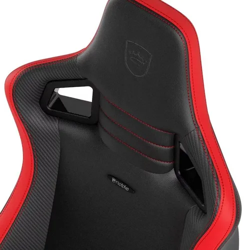 Fotel Noblechairs EPIC COMPACT Black Carbon Red Gamingowy do 120kg Skóra ECO Czarno-czerwony