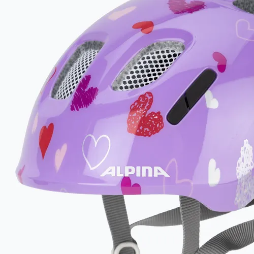 Kask rowerowy dziecięcy Alpina Ximo 2 Jr purple hearts gloss