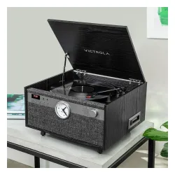 Gramofon Victrola Century Signature+ 6-in-1 VTA-830SB-BLK-INT Manualny Napęd paskowy Bluetooth CD Kaseta Czarny