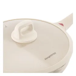 Patelnia WOK indukcyjna z pokrywką Konighoffer Creamy Marble 30 cm