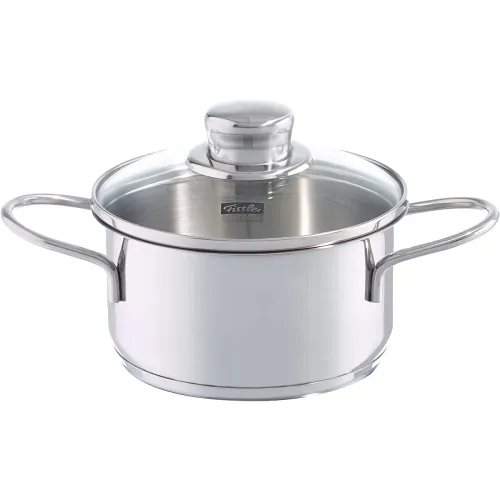 FISSLER Snack Set 1,0 l - garnek ze stali nierdzewnej ze szklaną pokrywką