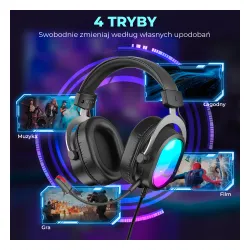 Słuchawki przewodowe z mikrofonem Fifine AmpliGame H16 Nauszne Czarny