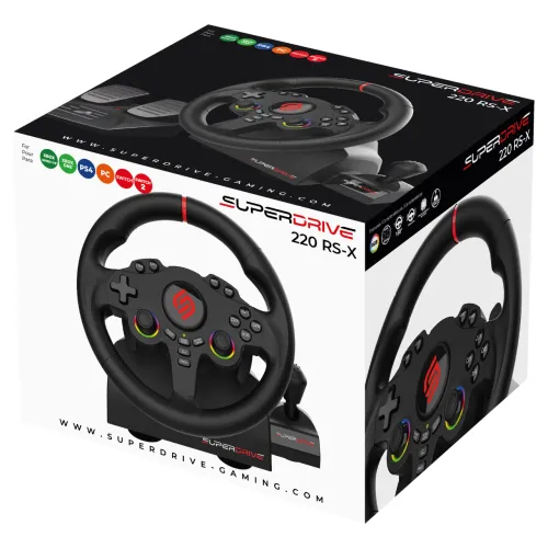 Kierownica Subsonic SuperDrive 220 RS-X z pedałami do PC, Xbox, PS4, Switch, Switch 2