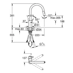 Bateria GROHE Concetto 31483DC2 Stal nierdzewna