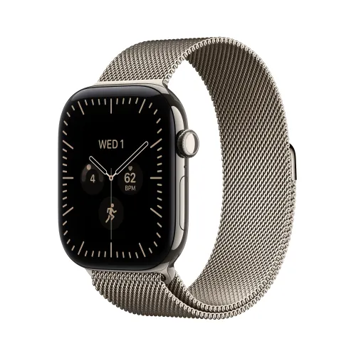 Apple Watch Series 12 GPS + Cellular Koperta 42mm tytan naturalny bransoletka mediolańska