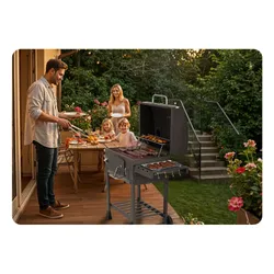 Grill węglowy ogrodowy Berdsen BD-891 komin żeliwny ruszt termometr + pokrowiec