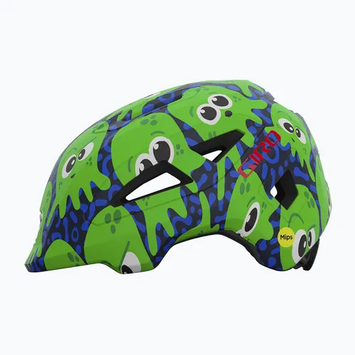 Kask rowerowy dziecięcy Giro Scamp II Jr matte midnight/bright green inked