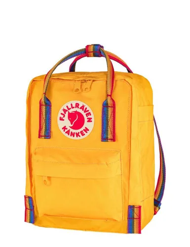 Fjallraven Kanken Gökkuşağı Mini sıcak sarı sırt çantası / gökkuşağı deseni