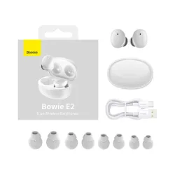 Słuchawki bezprzewodowe Baseus Bowie E2 Dokanałowe Bluetooth 5.2 Biały