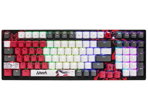 Klawiatura gamingowa A4Tech Bloody S98 Naraka BLMS Red Plus przewodowa mechaniczna podświetlana biało-czarna