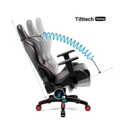 Fotel Diablo Chairs X-One 2.0 Small do 90kg Skóra ECO Czarno-czerwony