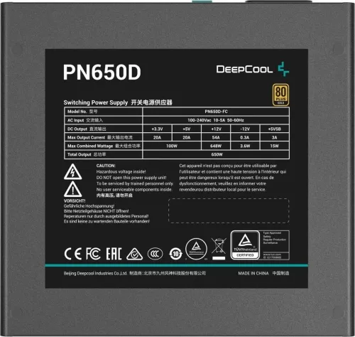 Zasilacz DeepCool PN650D V2 650W 80+ Gold Czarny