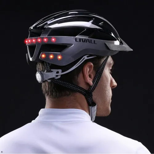 Kask rowerowy LIVALL MT1 Neo Szaro-czarny MTB z lampką (rozmiar L)
