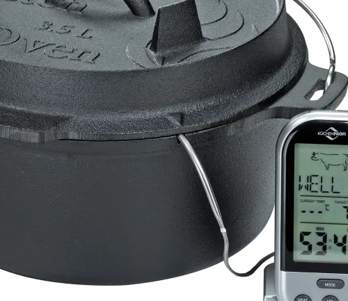 KUCHENPROFI Dutch Oven 3,5 l - kociołek żeliwny z pokrywką i akcesoriami