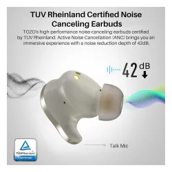 Słuchawki bezprzewodowe Tozo Golden X1 Dokanałowe Bluetooth 5.3 Szampański