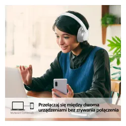 Słuchawki bezprzewodowe Sony WH-CH720N Nauszne Bluetooth 5.2 Biały