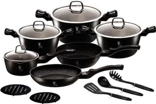 Zestaw garnków BERLINGER HAUS Black Silver Collection BH-6155 (15 elementów)