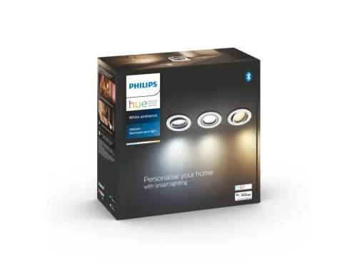 Oświetlenie punktowe Philips Hue White Ambiance Milliskin 3szt. Biały