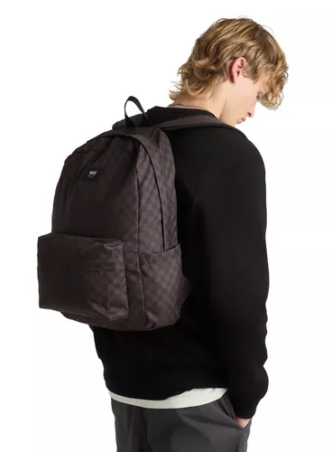 Молодежный рюкзак Vans Old Skool Check Backpack-Black / charcoal