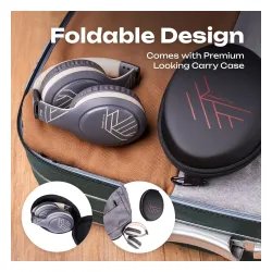 Słuchawki bezprzewodowe PowerLocus P19 Asphalt Grey Nauszne Bluetooth 5.3 Szaro-beżowy