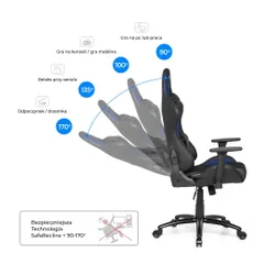 Fotel GAMVIS Phantom Large Czarny (niebieskie elementy)