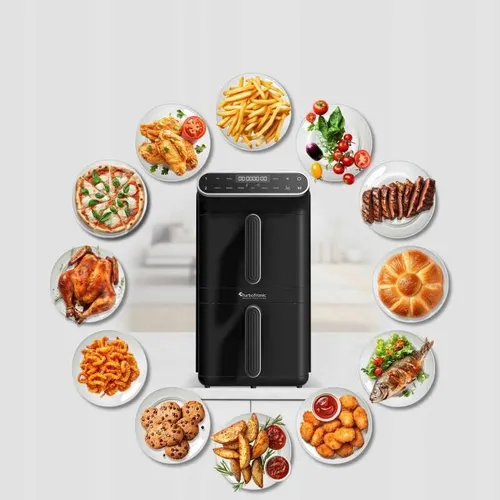 Air Fryer Frytkownica beztłuszczowa TURBOTRONIC TT-AF500D Czarny z podwójnym koszem
