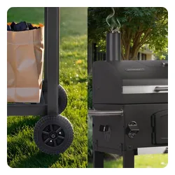 Grill węglowy ogrodowy Berdsen BD-891 komin żeliwny ruszt termometr + pokrowiec