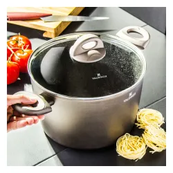 Garnek aluminiowy z pokrywką VALDINOX AURUM CIEMNOBRĄZOWY 6,4 l