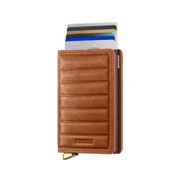 Кошелек Secrid Premium Slimwallet Emboss Lines RFID - коньяк