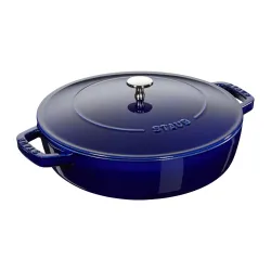 STAUB Żeliwna patelnia do duszenia z pokrywką 24 cm, niebieski