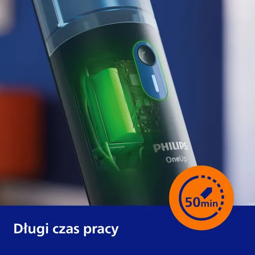 Mop elektryczny PHILIPS OneUp XV3101/11 czas pracy do 50 minut, 2x szybsze mopowanie, 2 wymienne pady w zestawie (Bezprzewodowy)